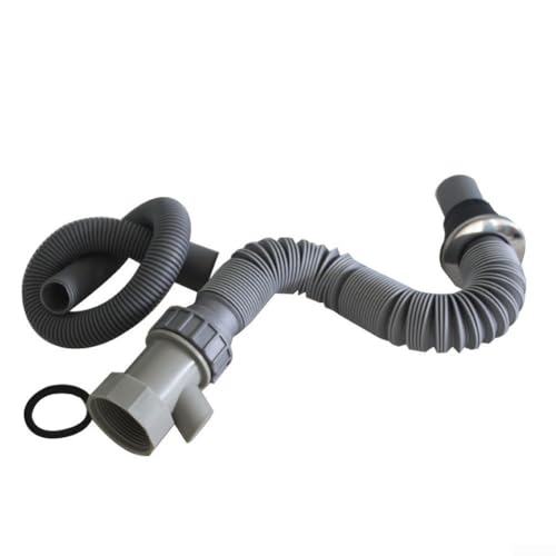 Jotekonoby G1-1/2 Abflussrohr für Küchenspüle mit Überlauf, flexibles PP-Einzeltank-Abflussrohr, auslaufsicheres Deo-Design für schnelle Entwässerung und Geruchsprävention, passend für 40 mm von Jotekonoby