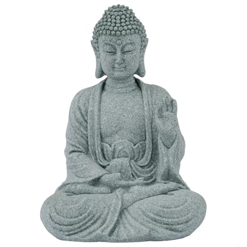 Jotekonoby Gartenfigur sitzender Buddha, Kunstharz, Zen-Effekt, für drinnen und draußen, Statue (A) von Jotekonoby