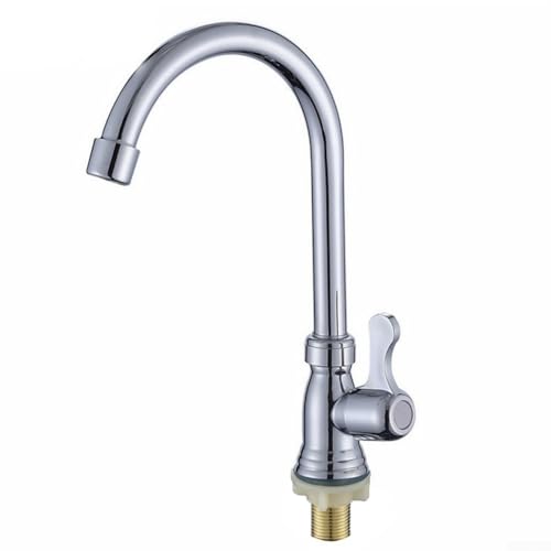 Jotekonoby Küchenarmatur aus Kunststoff, Stahl, mit Einhebel, Chrom-Finish, nur Kaltwasser-Wasserhahn, Einhebel-Design für einfache Installation und vielseitigen Einsatz in von Jotekonoby