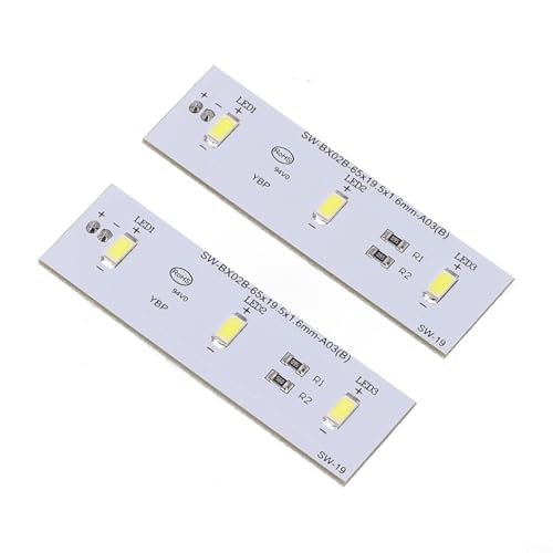 Jotekonoby LED-Lichtleiste für Electrolux Kühlschrank Ersatzteil SW-BX02B 49031078 mit 2-poligem Anschluss DC 12 V Tageslichtweiß Beleuchtung (2 Stück) von Jotekonoby