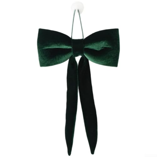 Jotekonoby Lange Samtschleife Weihnachtsdekoration, langlebiger Stoff, modern, minimalistisch, Baumschmuck, Fenster- und Displayaufhängung, festliche saisonale Dekoration (20 cm grün) von Jotekonoby
