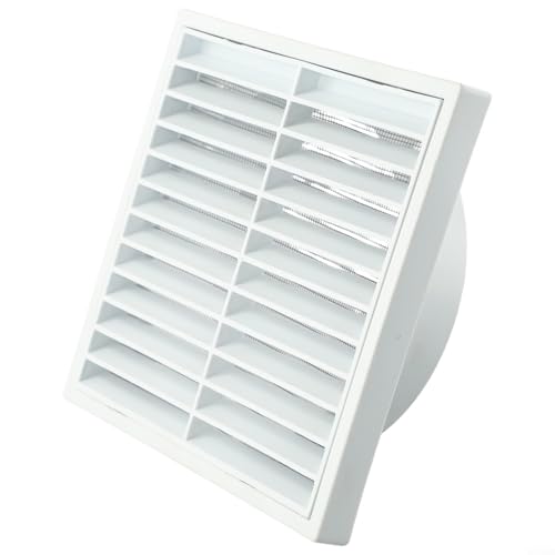 Jotekonoby Lüftungsgitter für Wand oder Kunststoff, PP-Konstruktion mit Stahlgitterschutz, Lüftungsabdeckung für 100 mm, 125 mm, 150 mm Öffnungen, Weiß (150 mm) von Jotekonoby