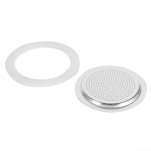 Jotekonoby Mokkakanne Silikondichtung und Filter-Set – Ersatzdichtung für Espresso-Kaffeemaschine – weicher Gummiring in verschiedenen Größen für Modelle mit 1–12 Tassen (1 Tasse + Sieb) von Jotekonoby