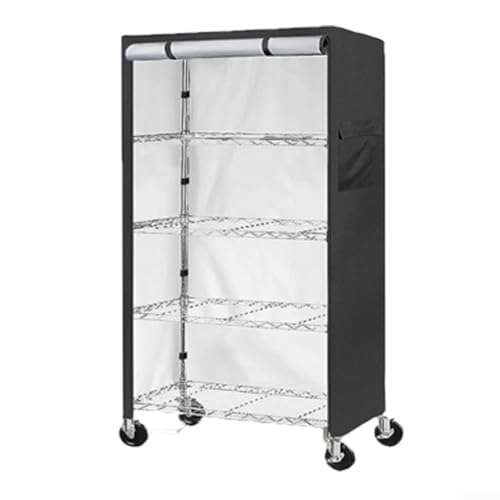 Jotekonoby Oxford Fabric Wire Shelf Cover Waterproof Dustproof Storage Rack Protector With Side Pockets Zipper Front For Garage Keller Kitchen (92 * 46 * 183cm) von Jotekonoby