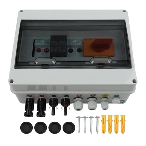 Jotekonoby Professionelle Solar-PV-Kombinator-Box, 1000 V Gleichstrom, 2-String-Eingangs-Verteilerkasten mit Schutz, wasserdichtes Design für Solarstrom-System von Jotekonoby