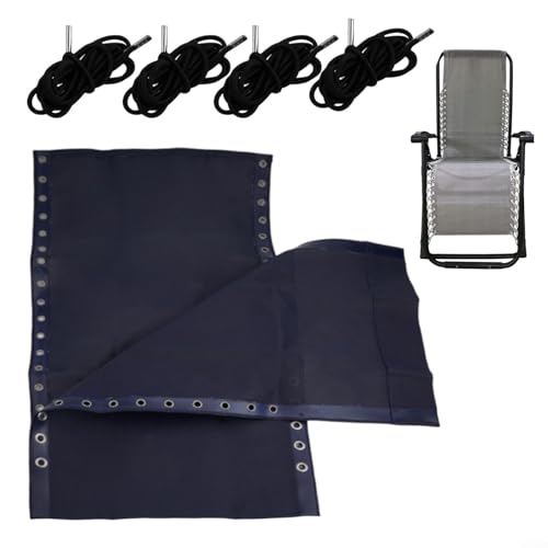 Jotekonoby Reparatur-Set für Liegestühle für den Außenbereich, mit strapazierfähigem Nylon-Netz, 160 x 43 cm und 4 elastischen Seilen für Strandkorb, Dunkelgrau (Marineblau) von Jotekonoby