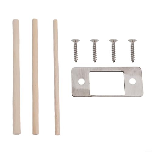 Jotekonoby Riegel-Schließblech, großes Loch, Türschloss, Ausrichtung, Reparaturplatte, Edelstahl, Sicherheits-Hardware für falsch ausgerichtete Türriegel, Ersatz (1 Stück, Silber) von Jotekonoby
