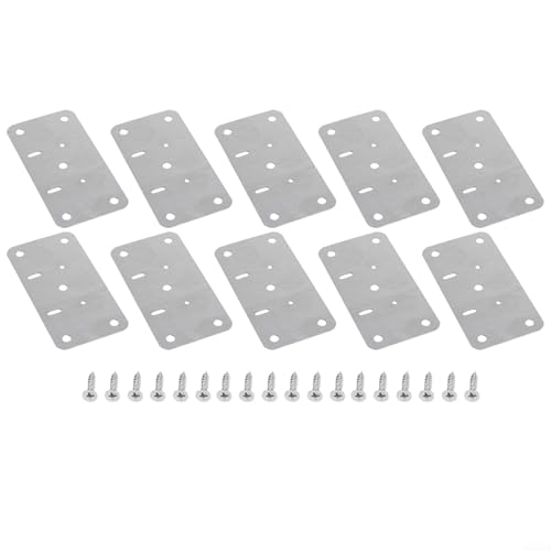 Jotekonoby Schrankscharnier-Reparaturplatten-Set, Edelstahl, 90 x 50 mm, Halterung mit Befestigungsschrauben, einfache Installation für Möbel, Tür, Schublade, Tisch, Bett, Kommode, Stuhl von Jotekonoby