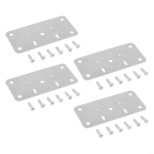 Jotekonoby Schrankscharnier-Reparaturplatten-Set, Edelstahl, 90 x 50 mm, Halterung mit Befestigungsschrauben, einfache Installation für Möbel, Tür, Schublade, Tisch, Bett, Kommode, Stuhl von Jotekonoby