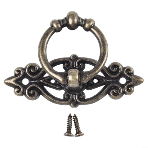Jotekonoby Schubladengriffe aus antiker Zinklegierung, Vintage-Ring-Schubladengriffe für Küchenschränke, Kommoden, Bücherregale und Türen, Retro-Hänge-Stil mit Schrauben, Grün (grüne Bronze) von Jotekonoby