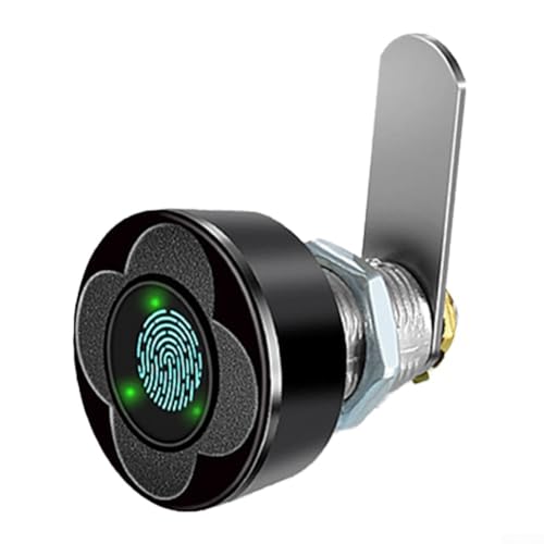 Jotekonoby Schubladenschloss, Fingerabdruck-Schrankschloss, biometrische Sicherheit für Aktenschränke, Kleiderschränke, USB-wiederaufladbar, Zinklegierung, 20 mm, 30 mm (20 mm, Schwarz) von Jotekonoby