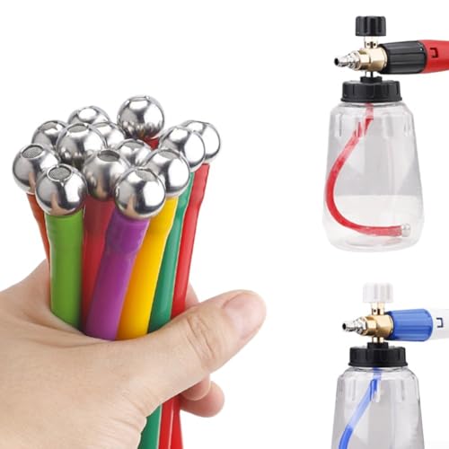 Jotekonoby Seifensprüher Silikonschlauch Schwerkraftball Pipette Schaumlanze Strohhalm Zubehör (rot) von Jotekonoby