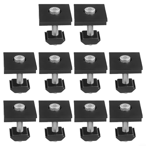 Jotekonoby Solarmodul-Montageklemmen, Aluminiumlegierung, Mittelklemmen, verstellbar, schwarz, 30 mm, 35 mm, PV-Modul-Halterungs-Set für Wohnmobil, Haus, Boot, Installation (10 Stück, 30 mm mittlere von Jotekonoby