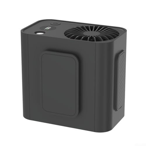 Jotekonoby Taillen-Clip-Lüfter, wiederaufladbar, 3600 mAh, mit LED-Display und Taschenlampe, 4 Geschwindigkeiten, tragbarer persönlicher Ventilator für Reisen, Camping (schwarz) von Jotekonoby