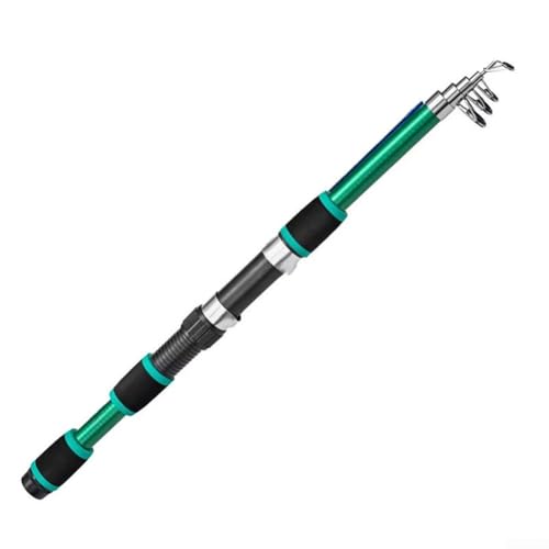 Jotekonoby Teleskop-Angelrute Combo-Kit, 1,8 m Kohlefaser-Stange mit Rolle, Tasche und Zubehör für Karpfenkäfige, Angelhaken (grün) von Jotekonoby
