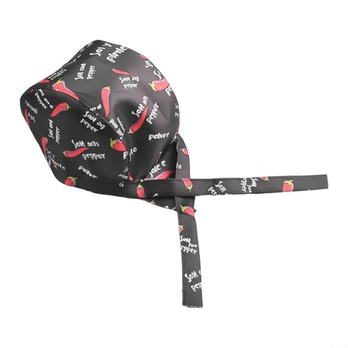 Jotekonoby Unisex Piratenschädel Kochmütze Baumwolle Bandana Kappe verstellbares Band auf der Rückseite Küche Kochen Restaurant Catering Kopfbedeckung Größe (rot) von Jotekonoby