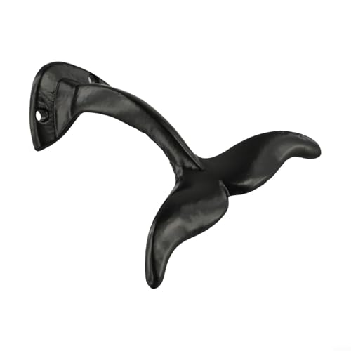 Jotekonoby Wandhaken aus Gusseisen, Walschwanz, dekorative nautische Garderobe für Schlüssel, Taschen oder Handtücher, 13 x 9 cm, schwarzer Metallhaken, robust und einfach zu installieren Jotekonoby Wandhaken aus Gusseisen, Walschwanz, dekorative nautische Garderobe für Schlüssel, Taschen oder Handtücher, 13 x 9 cm, schwarzer Metallhaken, robust und einfach zu installieren von Jotekonoby