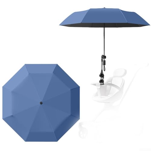 Kinderwagen Sonnenschutz Sonnenschirm, verstellbarer und geräumiger UV-Regenschirm für den Außenbereich (Blau) von Jotekonoby