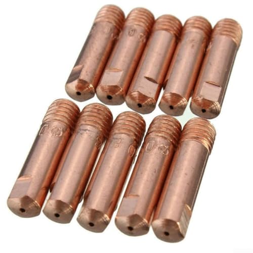 Kupferdüsen-Set mit hoher Leitfähigkeit für MB 15AK MIG Taschenlampe, 10 Stück M6 mit 4 Blendengrößen (0,8 mm) von Jotekonoby