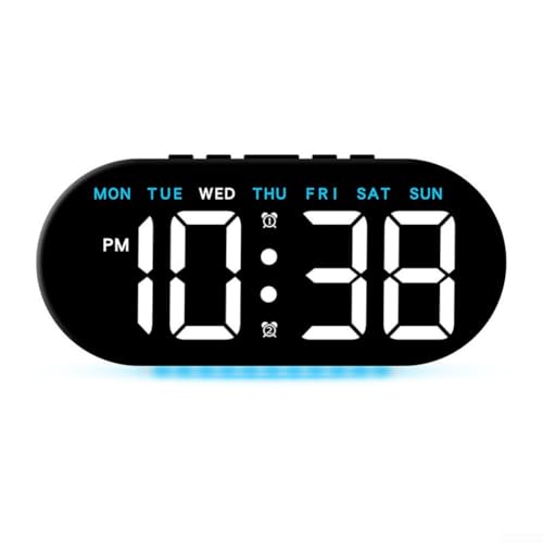LED-Digitaluhr mit anpassbarer Helligkeit und Echtzeit-Temperatur für jeden Raum (blau) von Jotekonoby