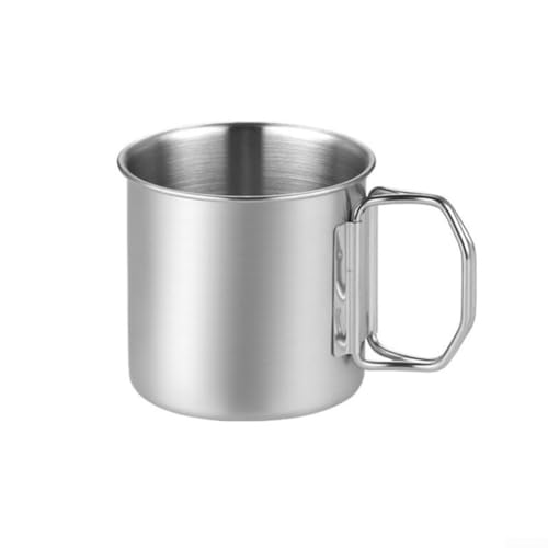 Leichter und tragbarer Edelstahl-Reisebecher mit klappbarem Griff für alle Getränke (600 ml) von Jotekonoby