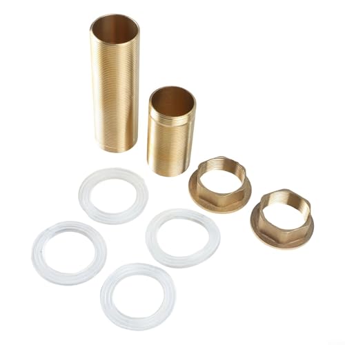 Messing-Rohrmutter-Set für Wasserhahn-Reparatur, enthält zwei Größen und Gummidichtungen für sicheren Sitz Messing-Rohrmutter-Set für Wasserhahn-Reparatur, enthält zwei Größen und Gummidichtungen für sicheren Sitz von Jotekonoby