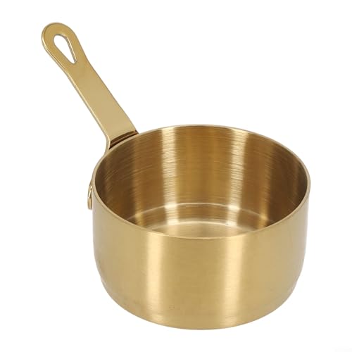Mini-Kochtopf aus Edelstahl, 100 ml, Milchtopf, kleine Pfanne mit langem Griff zum Kochen von Kaffee, Butter, Soße, Babynahrung, Erhitzen für Gas, elektrische Induktion, Gold (80 ml) von Jotekonoby