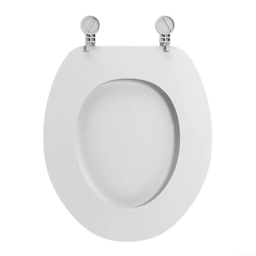 OU Shape WC-Sitz mit Absenkautomatik und Quick-Release-System, aus robustem Urea Material, passend für handelsübliche U- und O-Toiletten (Weiß O-Typ) von Jotekonoby