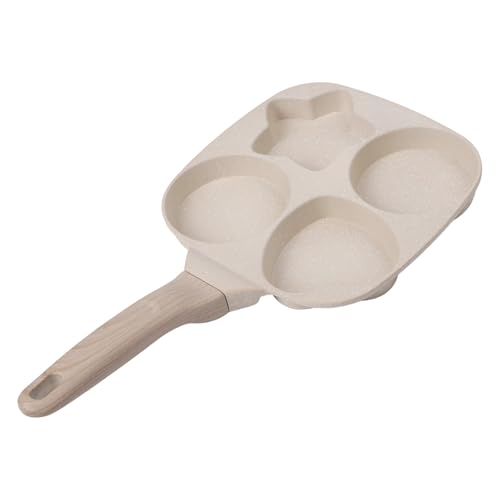 Schwere Eisen-Antihaft-Pfanne mit vier Löchern zum Kochen mehrerer Frühstücksgegenstände (beige) von Jotekonoby