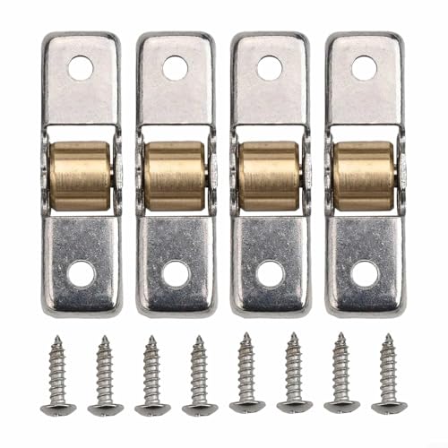 Set mit 4 Edelstahl-Schiebetürrollen mit leisem Betrieb für reibungslose Funktionalität in Ihrem Raum (14 mm flaches Rad) von Jotekonoby