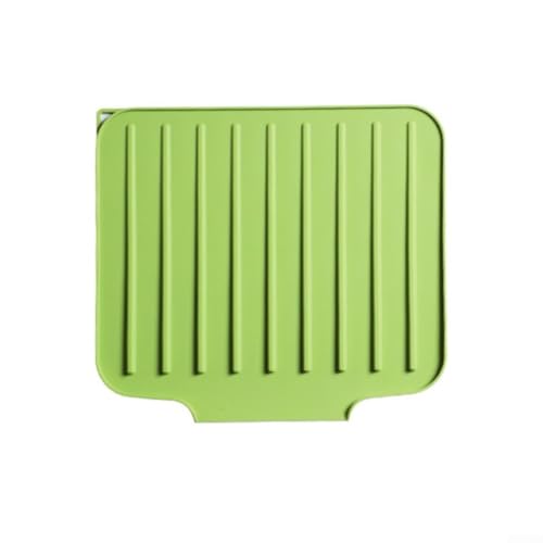 Silikon-Abtropfmatte mit rutschfester Funktion, entworfen mit erhöhten diagonalen Rillen, um die Luftzirkulation zu verbessern und Wasser effizient abzulassen, für Küchentheken (grün) von Jotekonoby