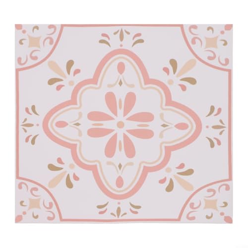 Stilvolle Fliesenaufkleber mit rosa Muster, wasserdichtes PVC für elegante Heimdekorationsprojekte (groß), 10 Stück von Jotekonoby