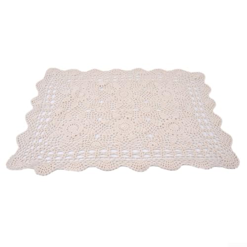 Stilvolle handgefertigte Baumwoll-Tischdecke für Vintage-Dekor in Restaurants und Häusern (Beige) von Jotekonoby