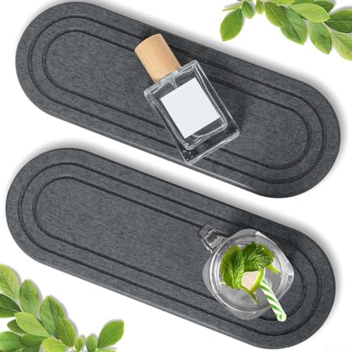 Stilvolles, schnell trocknendes Tablett, Kieselgur-wasserabsorbierendes Waschbeckenzubehör (D) von Jotekonoby