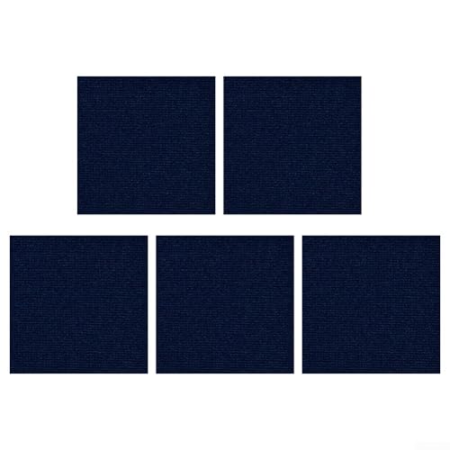 Teppichfliesen aus Polyester mit rutschfester Unterseite, für Wohnzimmer und Schlafzimmer, 5 Stück (dunkelblau) von Jotekonoby