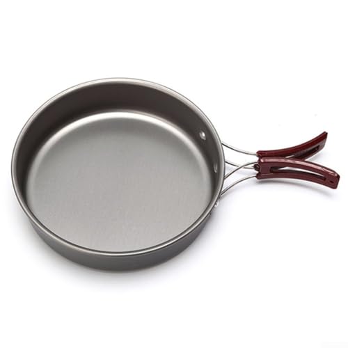 Tragbare Bratpfanne mit nicht und faltbarem Griff für einfaches Tragen (roter Griff) von Jotekonoby