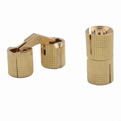 Unsichtbares Türscharnier-Set, Kupfermaterial mit verstellbaren Schrauben für einfache Installation und langfristige Nutzung (14 mm) von Jotekonoby