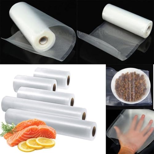 Vakuumbeutel für Lebensmittel, Rollen für Lebensmittelschoner, geprägte Versiegelung, Verpackungsbeutel für Kühlschrank und Mikrowelle (25 x 500 cm) von Jotekonoby