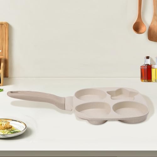 Vier-Loch-Antihaft-Pfanne für bequemes Frühstückskochen, einfach zu bedienen (beige) von Jotekonoby