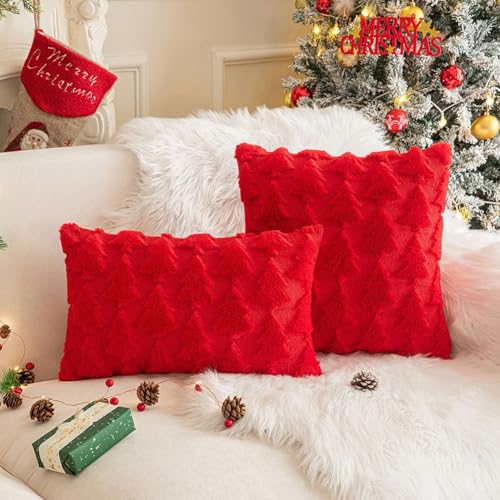 Weicher Polyester-Weihnachtsbaum-Überwurf, perfekt für lässigen Komfort und Urlaubsstimmung (rot 30 x 50 cm) von Jotekonoby