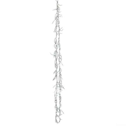 Weihnachtsbaumschmuck aus klarem Glas mit Perlenkette, gedrehtes Design, Kunststoffanhänger für festliche Feiertage, Hochzeit, Party, 2 m lange Schnur zum Aufhängen (weiß) von Jotekonoby