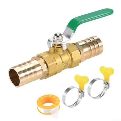 Zuverlässiges 25 mm Messing-Kugelhahn-Absperrventil mit einfachem Griff und Schlauchschellen für schnelle Installation von Jotekonoby