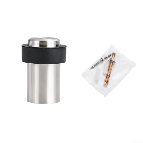 Zylindrischer Türstopper, Premium-Edelstahlkonstruktion, Gummi-Pad, bodenmontiert, Anti-Kollisions-Türschutz, für Innentüren (60 mm) von Jotekonoby