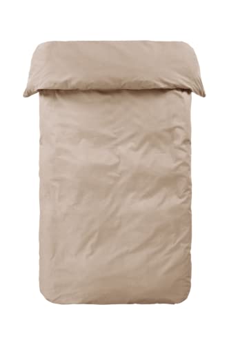 Jotex Zack Bettbezug - 100% hochwertige Bio-Baumwolle GOTS Zertifiziert Bettbezug - Taupe, 155 x 220 cm von JOTEX