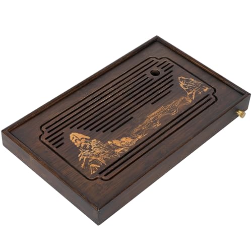 Jotsport Kung-Fu-Teetablett aus Bambus mit Wasserablauf für Gongfu-Teeset, chinesische Teezeremonie, Serviertisch-Set, 38,1 cm von Jotsport