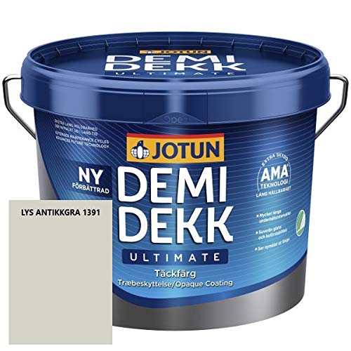 JOTUN DEMIDEKK ULTIMATE Täckfärg Holz-Farbe | Wetterschutz-Farbe | Holzschutz-Farbe | Absolute Premium-Qualität |0,75 Liter LYS ANTIKKGRA 1391 von Jotun