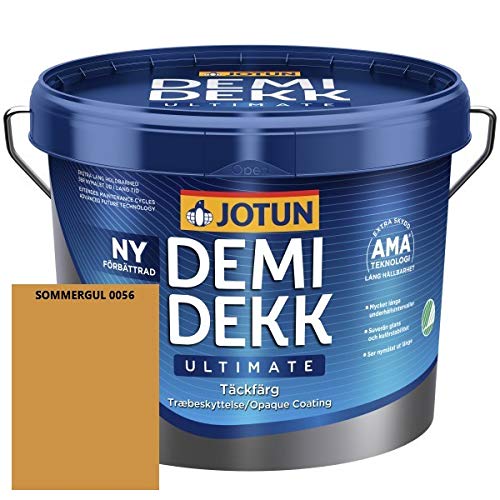 JOTUN DEMIDEKK ULTIMATE Täckfärg Holz-Farbe | Wetterschutz-Farbe | Holzschutz-Farbe | Absolute Premium-Qualität |0,75 Liter SOMMERGUL 0056 von Jotun