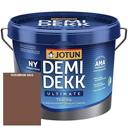 JOTUN DEMIDEKK ULTIMATE Täckfärg Holz-Farbe | Wetterschutz-Farbe | Holzschutz-Farbe | Absolute Premium-Qualität |0,75 Liter TORVBRUN 0452 von Jotun