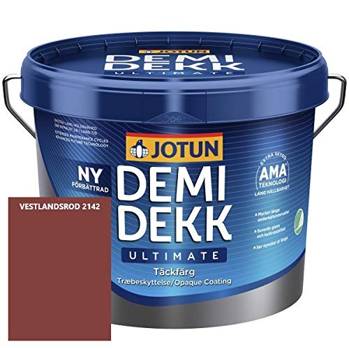 JOTUN DEMIDEKK ULTIMATE Täckfärg Holz-Farbe | Wetterschutz-Farbe | Holzschutz-Farbe | Absolute Premium-Qualität |0,75 Liter VESTLANDSROD 2142 von Jotun