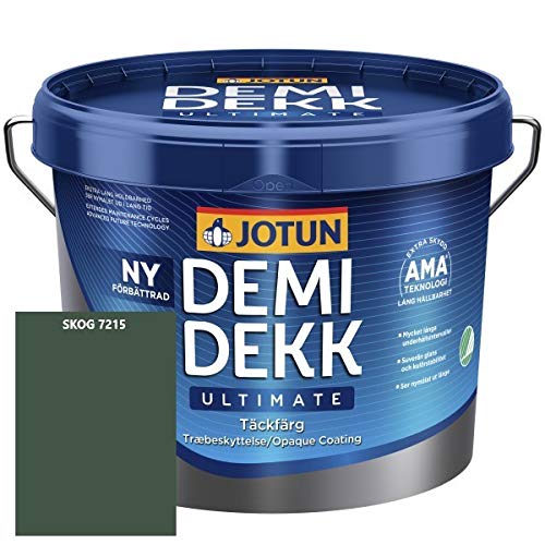 JOTUN DEMIDEKK ULTIMATE Täckfärg Holz-Farbe | Wetterschutz-Farbe | Holzschutz-Farbe | Absolute Premium-Qualität |10 Liter SKOG 7215 von Jotun